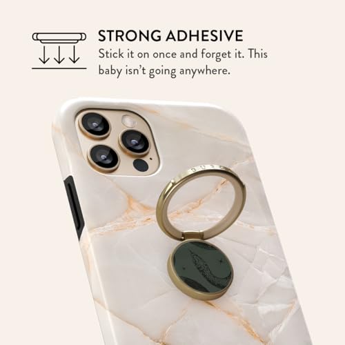 BURGA Cell Phone Ring, Holder Grip and Stand - Finger Phone Grip for Back of Smartphone Case, Kickstand 360 Rotation, Universal Ring for iPhone Samsung Galaxy Huawei Google Pixel, Stylish Accessories - color: Poison, style: Gold