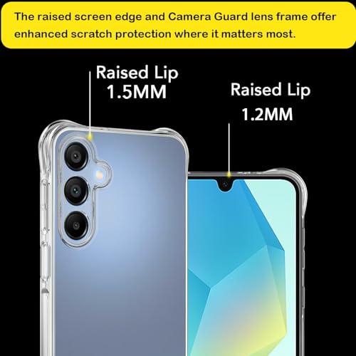 USTIYA Case for Samsung Galaxy A16 5G Clear TPU Four Corners Protective Cover Transparent Soft funda