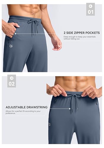 G Gradual Men's 30"/32"/34"/36" Inseam Tall Sweatpants with Zipper Pockets - color: Dusty Blue, size: Large