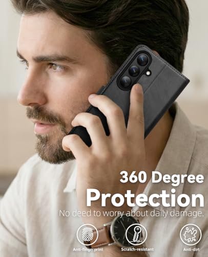 OCASE for Samsung Galaxy S26+ Plus Wallet Case, Card Holder, Graphite | RFID Blocking, Kickstand, Magnetic Closure, PU Leather Flip Folio, Shockproof TPU Shell, Protective Phone Cover (6.7") 2026 - color: Graphite, size: Samsung Galaxy S26 Plus