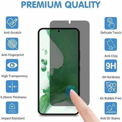 3 Pack Privacy Screen Protector for Samsung Galaxy S22/Galaxy S23 6.1", Anti-Spy Tempered Glass Film, Bubble-Free, Easy Install - size: Galaxy S23