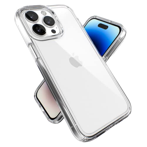 Speck Clear iPhone 14 Pro Max Case - Drop Protection with Scratch Resistant Dual Layer Slim Phone Case for 6.7 Inch iPhones 14 Pro Max - Anti-Yellowing & Anti-Fade Case - GemShell - color: Clear/Clear