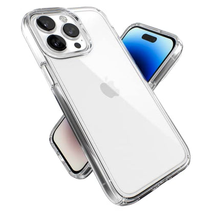 Speck Clear iPhone 14 Pro Max Case - Drop Protection with Scratch Resistant Dual Layer Slim Phone Case for 6.7 Inch iPhones 14 Pro Max - Anti-Yellowing & Anti-Fade Case - GemShell - color: Clear/Clear