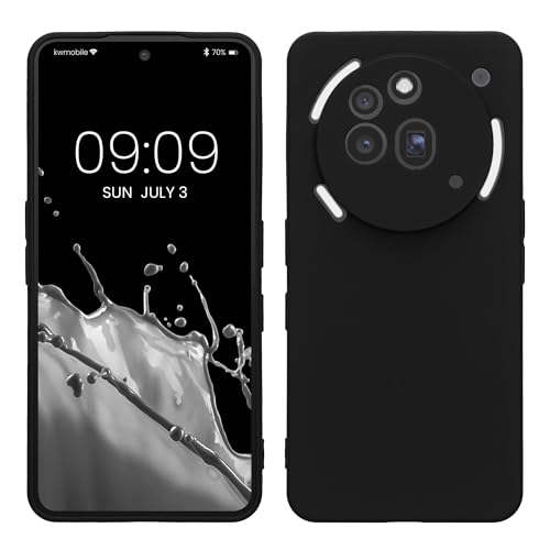 kwmobile Case Compatible with Nothing Phone 3a Pro Case - Protective Slim TPU Phone Cover - Soft Matte Finish - Black Matte