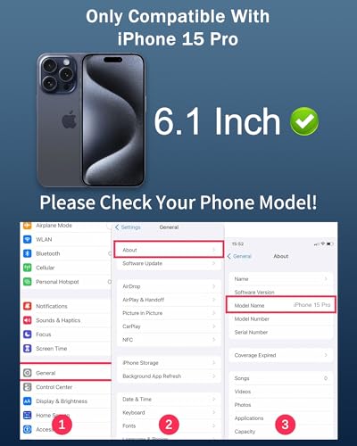 2 Pack for iPhone 15 Pro Privacy Screen Protector Blue 6.1 inch - color: For iphone 15 Pro Blue
