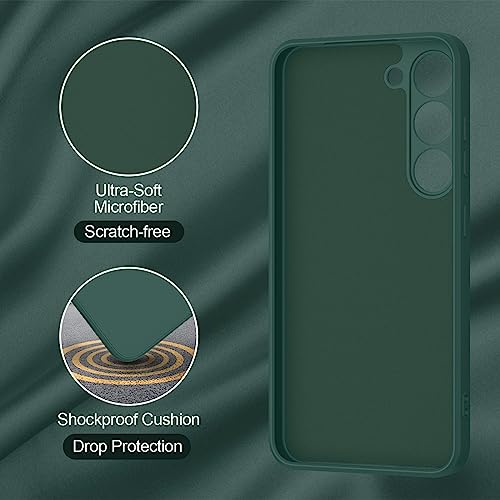 Vanjua Case for Samsung Galaxy S23 (Only), Stylish Liquid Silicone Slim Full-Body Protective Cover Compatible with Samsung Galaxy S23 5G 6.1 Inch Phone Case (Dark Green) - color: Dark Green