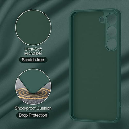 Vanjua Case for Samsung Galaxy S23 (Only), Stylish Liquid Silicone Slim Full-Body Protective Cover Compatible with Samsung Galaxy S23 5G 6.1 Inch Phone Case (Dark Green) - color: Dark Green