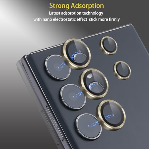 Camera Lens Protector for Samsung Galaxy S25 Ultra, Gold - color: Gold