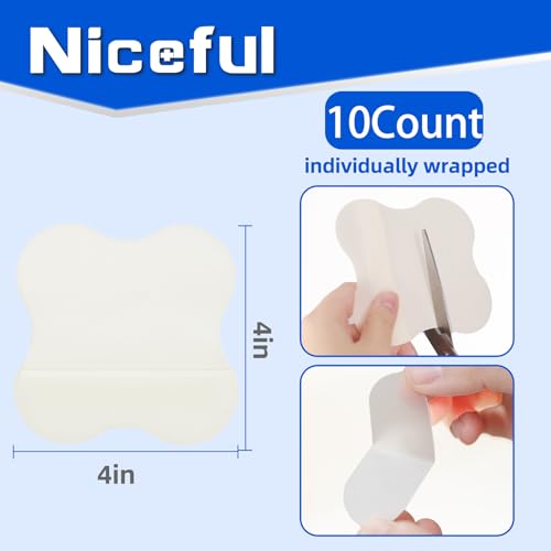 Niceful Hydrocolloid Bandages 4"x4" for Knee, Elbow, 10 Count - size: 4" x 4" (10 Dressings)