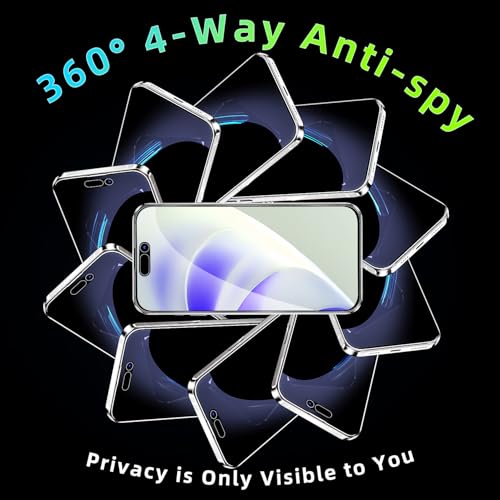 MAYtobe 2PCS 360° Privacy Screen Protector for iPhone 17 Pro Tempered Glass - size: iPhone 17 Pro(Black)
