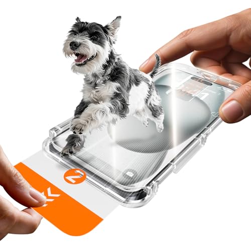 2 Pack for iPhone 15 Screen Protector, 9H+ Hardness Tempered Glass Full Edge Coverage, Military-Grade Shatter Protection, HD Clear & Sensitive Touch, Easy Installation - size: for iPhone 15