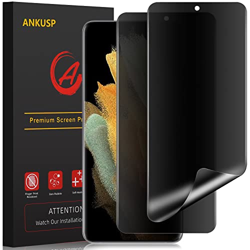[2 Pack] Privacy Screen Protector Compatible with Samsung Galaxy S21 Ultra 5G 2021, [Support in-Screen Unlock] [Anti Spy] [Case Friendly] Flexible TPU Film - size: for Samsung Galaxy S21 Ultra 5G
