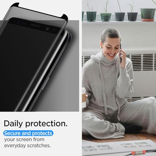 Compatible for Samsung Galaxy Note 9 Screen Protector Tempered Glass Privacy Film [Case Friendly] [3D Curved Edge] [Anti-Scratch] [High Definition] (2 Pack, Black/Clear)