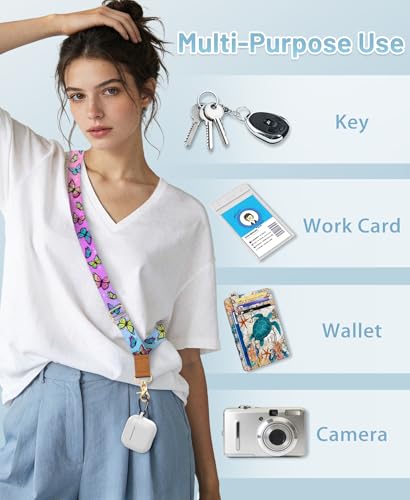 Yonlevres Phone Lanyard Crossbody Strap Wrist Neck Adjustable Women Multi - color: Butterfly