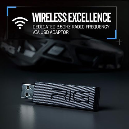 RIG 700 PRO HS Wireless Gaming Headset for PlayStation PS4, PS5, Switch docked, PC - Hi-Fi Drivers - Spatial Audio - Ultra Lightweight - Durable - Removable Noise Canceling Mic (NOT Xbox Compatible)