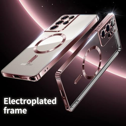 Hurgoer for Samsung Galaxy S21 Ultra Case.Soft TPU Electroplated Frame Cover with Clear Back.Drop Tested Protective Full Body Case.Thin Light Slim【Not Magsafe】 (Rose Gold, S21 Ultra) - color: Rose Gold, size: S21 Ultra