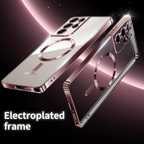 Hurgoer for Samsung Galaxy S21 Ultra Case.Soft TPU Electroplated Frame Cover with Clear Back.Drop Tested Protective Full Body Case.Thin Light Slim【Not Magsafe】 (Rose Gold, S21 Ultra) - color: Rose Gold, size: S21 Ultra