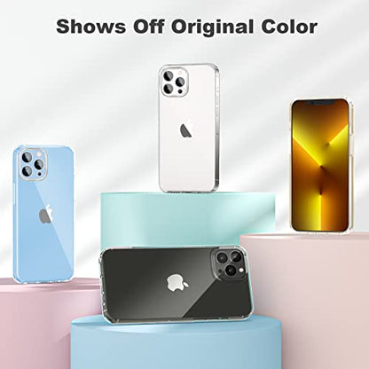 JJGoo Compatible with iPhone 13 Pro Max Case Clear, Transparent Soft Shockproof Protective Slim Thin Bumper Cover Phone Case - color: Clear