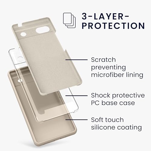 kwmobile Case Compatible with Google Pixel 6a Case - TPU Silicone Phone Cover with Soft Finish - Cream - color: cream, size: Pixel 6a
