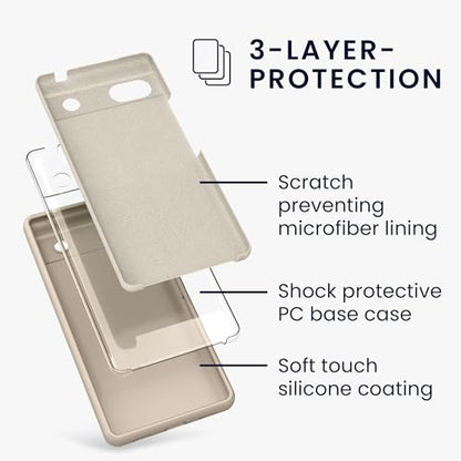 kwmobile Case Compatible with Google Pixel 6a Case - TPU Silicone Phone Cover with Soft Finish - Cream - color: cream, size: Pixel 6a