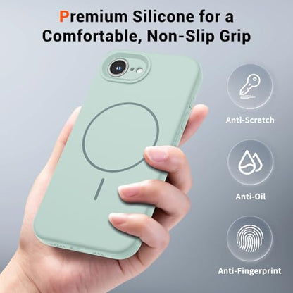 SUPFINE Silicone & Magnetic for iPhone 17e Case/iPhone 16e Case - color: Aquamarine, size: iPhone 17e/iPhone 16e