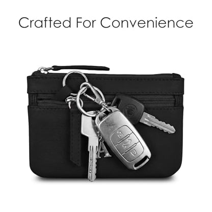 ili New York Leather Mini Compact Coin Purse - Black - color: Black