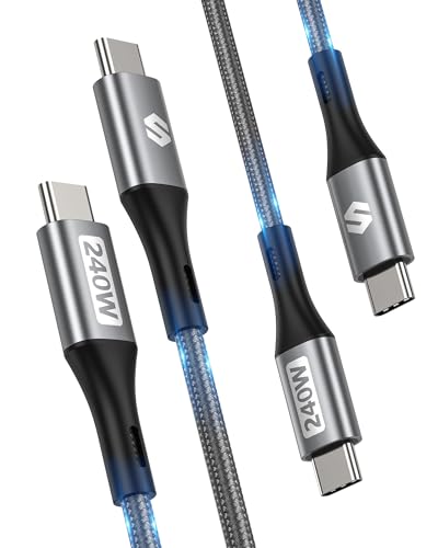 Silkland 240W USB C to USB C Cable, TypeC Fast Charging Cable 1.5FT(2 Pack) - size: 1.5FT