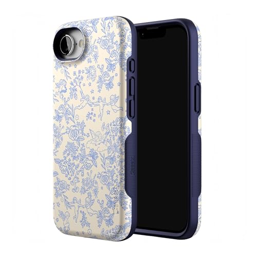 Casely iPhone 16e Case | Cupid's Canvas | Periwinkle Floral | Bold Protective Design | Compatible with MagSafe - color: Cupid's Canvas | Periwinkle Floral