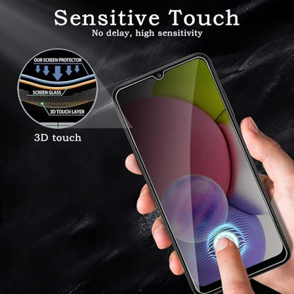 [2+2 Pack] Privacy Screen Protector for Samsung Galaxy A03s 5G, Anti-Spy Shatterproof Tempered Glass with Camera Lens Tempered Glass 9H Hardness Bubble Free Anti-Glare Case Friendly