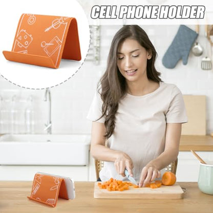Airplane Phone Holder, Foldable Flexible Travel Phone Stand - color: Orange