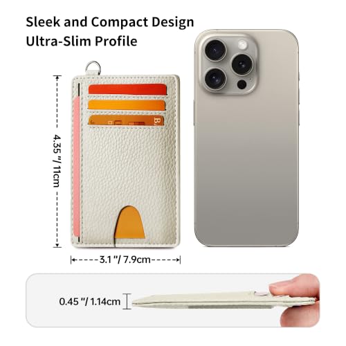 Mayski Slim Wallet, Credit Card Holder for Women, Minimalist Front Pocket RFID Blocking Card Cases, Small Wallet Women Men(Litchi Beige) - color: Litchi Beige