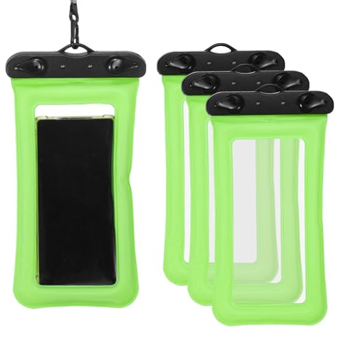 PATIKIL 3Pcs Waterproof Phone Pouch Floating No Sink Universal Cellphone Dry Bag Waterproof Phone Case for Kayaking Beach Swimming Hiking, Green - color: Green