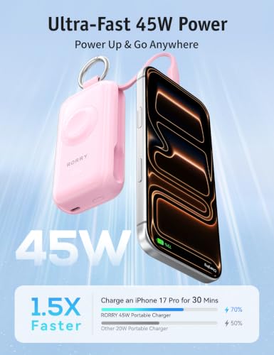 RORRY CharmGo Pro 45W Portable Charger Power Bank 10000mAh Battery Pack - color: Obsidian