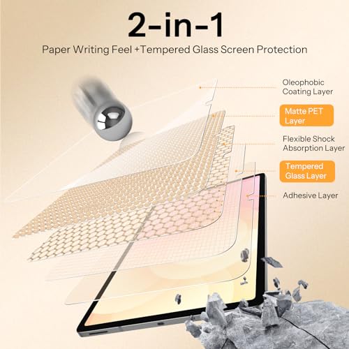 SPARIN Paper Glass Screen Protector for Galaxy Tab S11/ S10 Lite/ S10 FE - size: Tab S11/S10 lite/S10 FE/S9 FE(11"&10.9")
