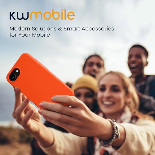 kwmobile Case Compatible with Apple iPhone 17e / iPhone 16e Case - Soft Slim Protective TPU Silicone Cover - Neon Orange - color: neon orange