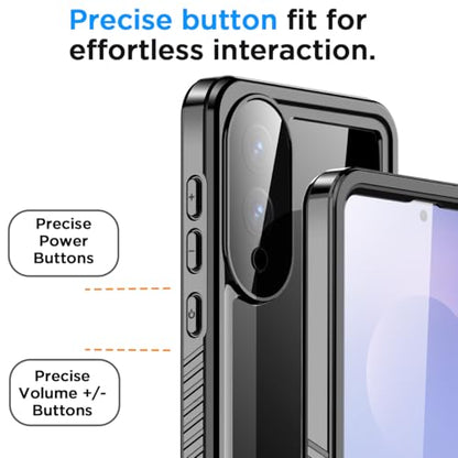 AICase for Samsung Galaxy S25 Edge Case Waterproof, Clear Water Proof Shockproof Snowproof Dustproof Full Body Rugged Transparent Underwater Phone Case with Lanyard Built-in Screen Protector - size: Galaxy S25 Edge