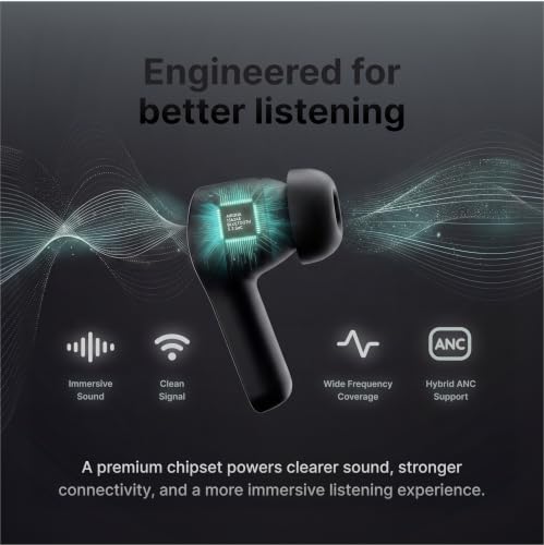 Magnetic Wireless Earbuds, Sticks to MagSafe iPhone, ANC, Black - color: Black Pearl