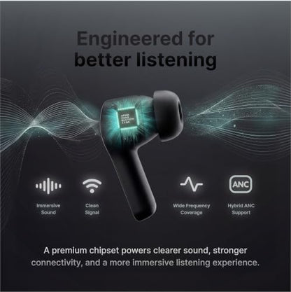 Magnetic Wireless Earbuds, Sticks to MagSafe iPhone, ANC, Black - color: Black Pearl