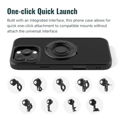 Quick Launch Shockproof Phone Case with Universal Quick-Mount Adapter for iPhone, Instantly Attach to Quick Launch Mount Series for Bike E-Bike Motorcycle, Compatible with iPhone15Plus - color: iPhone15Plus