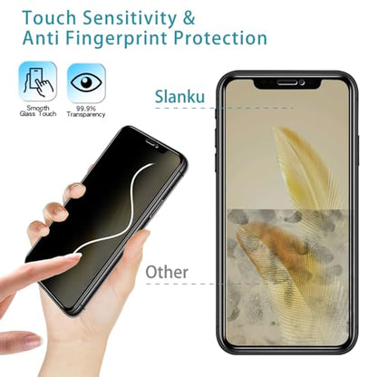 Slanku 3Pack Privacy Screen Protector for iPhone 11/XR Tempered Glass Frame - size: 11/XR