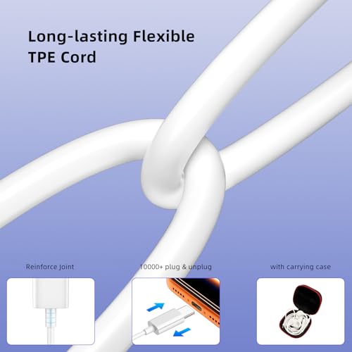 APETOO USB C Open-Ear Headphones with Earhook Mic & Volume Control White - color: White