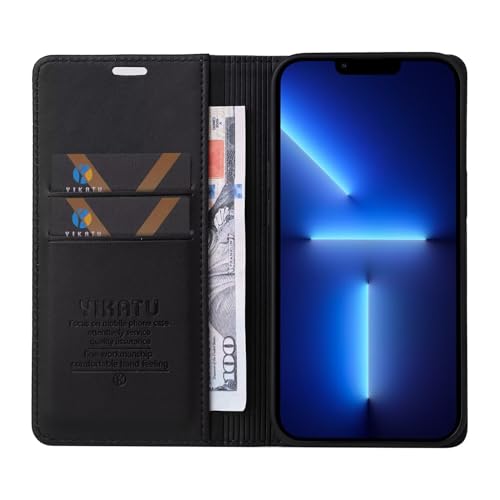 Caseurban Compatible with iPhone 13 Pro Max Wallet Case PU Leather Flip Folio Case with Card Holder Magnetic Closure Shockproof Protective Phone Cover Black - color: Black, size: iPhone 13 Pro Max