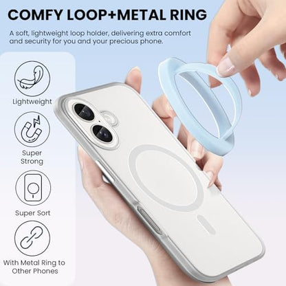 Magnetic Silicone Ring Grip Phone Holder, Magnetic Phone Grip，Phone Grip - color: Blue Sparkle