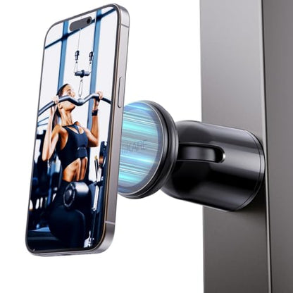 MiiKARE Magnetic Gym Phone Holder for MagSafe, Treadmill and Workout Mount - color: Deep Black