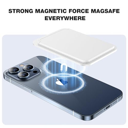 miracase for MagSafe Wallet, Magnetic Card Wallet Holder, Compatible with MagSafe Wallet, 3-Card Holder, for iPhone 15/14/13/12 Series,White - color: C-White, style: Basic Wallet