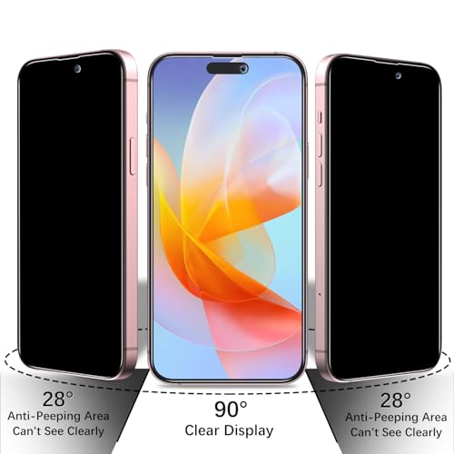 2+2 Pack Privacy Screen Protector for iPhone 15 Plus Tempered Glass - size: (Privacy)iPhone 15 Plus 6.7 Inch