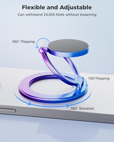 SUPERONE Dual-Sided Magnetic Ring Holder, Colorful Gym Phone Grip Kickstand - color: Colorful