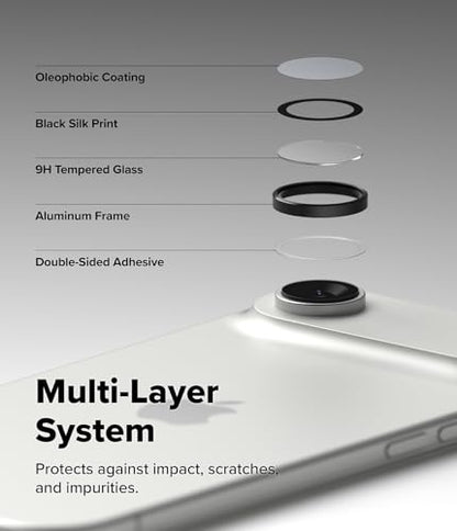 Ringke for iPhone Air Camera Lens Protector [Camera Lens Frame Glass Black] - size: iPhone Air