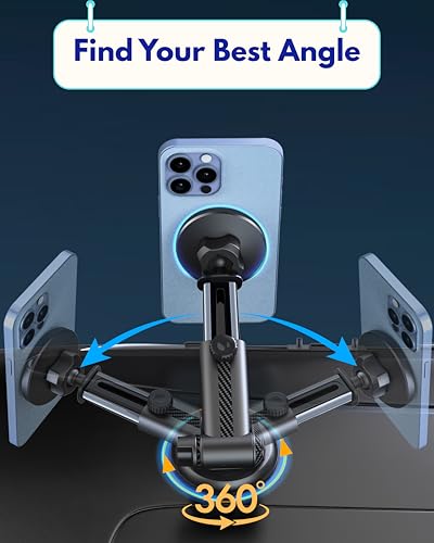 PTz Words for MagSafe Windshield Mount - Magnetic Phone Holder for Car, Suction Cup, High Heat Resistant, Super Strong Magnets, Compatible with iPhone, Galaxy & Other Smartphones - color: Dashboard Windshield