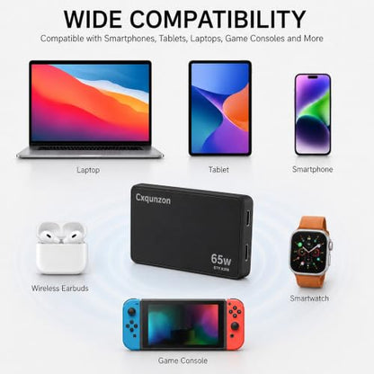 65W Slim USB C Wall Charger - color: Black